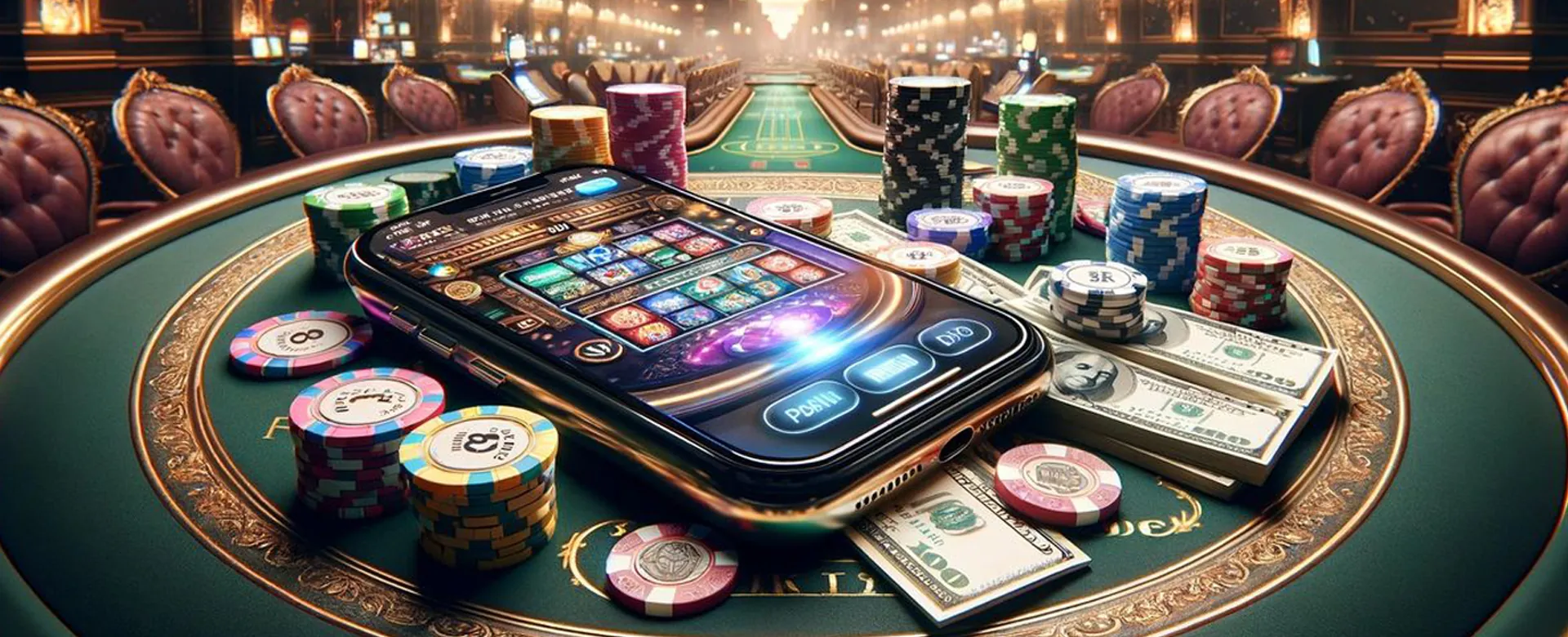 phfun Poker Table with Cards and Chips